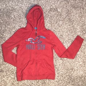 Hollister- Red zip up